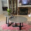 Artloge 2 x Round Side End Table Furniture Sintered Stone Tabletop Nesting Coffee Table - 4 of 4