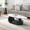 Vynxaria Oval and Round Table Set  Modern Nesting Coffee Table Set of 2 End Table for Living Room - 2 of 4