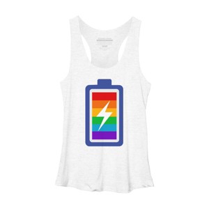 Adult Design By Humans Pride Charging Battery By PINHEAD66 Racerback Tank Top - 1 of 2