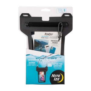 Nite Ize RunOff Waterproof Phone Pouch with Lanyard and TRU Zip - Waterproof Universal Phone Pouch - Durable Beach & Poolside Accessories - Charcoal - 1 of 4