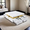 Modern White Square Storage Coffee Table with 4 Drawers  - Leovsnove - 2 of 4