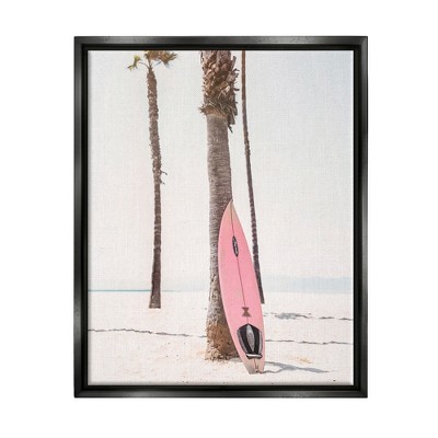 Stupell Industries Pink Surfboard on CoastFloater Canvas Wall Art