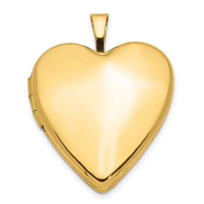 Black Bow Jewelry 14k Yellow Gold 20mm Polished Heart Locket