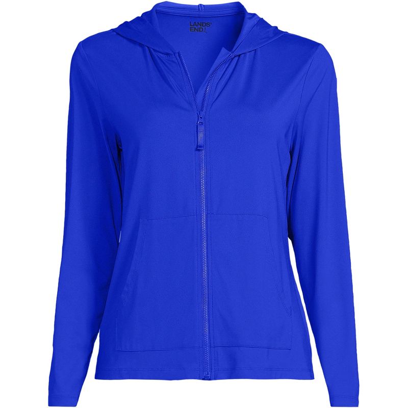 Lands' End Women's Hooded Full Zip Long Sleeve Rash Guard UPF 50 Cover-up, 3 of 5