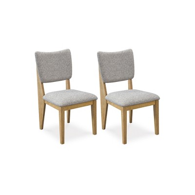 Signature Design by Ashley Sherbana Modern Dining Chairs with Premium Nuvella™ Fabric, Light Brown, Set of 2