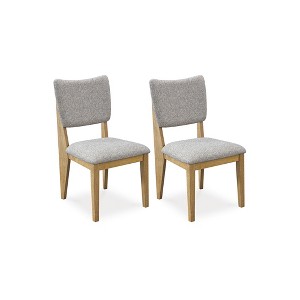 Signature Design by Ashley Sherbana Modern Dining Chairs with Premium Nuvella™ Fabric, Light Brown, Set of 2 - 1 of 4