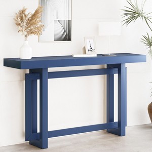 Entryway Console Table with Pine Veneer and Wood Legs, Behind Couch Table with Unique Triple Rectangle Design for Hallway, Living Room - Cuddlewood - 1 of 4
