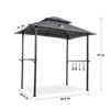 Sevobal Patio Umbrellas Outdoor Grill Gazebo, Shelter Tent, Double Tier Soft Top Canopy And Steel Frame With Hook And Bar Counters, Khaki, 93"*58"*97" - 3 of 4