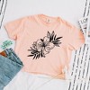 Simply Sage Market Women's Hibiscus Spray Short Sleeve Relaxed Fit Cropped Tee - 3 of 3
