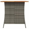 vidaXL 5-Piece Outdoor Patio Dining Set - Gray Poly Rattan Furniture with Cushions, Square Acacia Wood Table - Perfect for Garden, Backyard, or Patio - 3 of 4