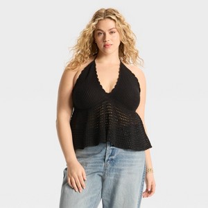 Women's Openwork Peplum Halter Pullover Sweater - Wild Fable™ - 1 of 3