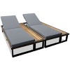 Outdoor Chaise Lounge Chair,Patio Adjustable Recliner With Cushion And Wood Side Table,Patio Recliner For Poolside,Garden-Cuddlewood - 3 of 4