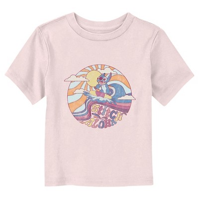 Toddler's Lilo & Stitch Aloha Distressed Surf Circle T-shirt - Light ...