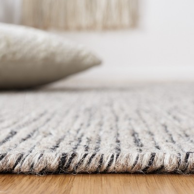 Ivory Hand-Tufted Wool Square Area Rug