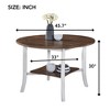 NicBex 45.67"Farmhouse Round Dining Table,Kitchen Table with Brown Tabletop for 4 Seaters,Brown - 3 of 4