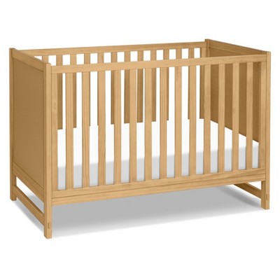 Honey Oak 3-in-1 Convertible Crib with Pressed Cane Detailing