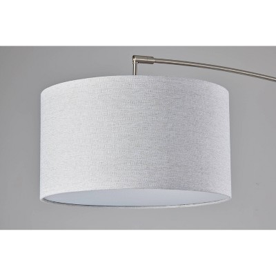 Adjustable Brushed Steel Arc Lamp with Marble Base