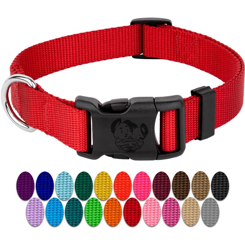 Country Brook Petz American Made Deluxe Bright Red Nylon Dog Collar, Small, 5 of 9