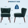Modern Wingback Accent Chair – Upholstered Fabric with Wooden Legs for Living Room, Office, or Bedroom (Green/Brown) - 2 of 4
