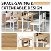 Anybear 63inch 5pc Extendable Dining Table Set with Storage Rack and 4 PU Leather Upholstered Dining Chairs - 2 of 4