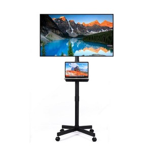Mobile TV Stand on Wheels Rolling TV Stand Height Adjustable TV Cart for Bedroom Living Room 23-60 Inch LED Flat Screen TVs Portable TV Stand - 1 of 4