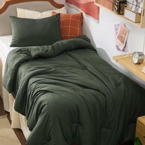 Bedsure | 3Pcs Beige Soft Warm Imitation Washed Cotton Bed Comforter Sets for All Seasons - 1 of 4