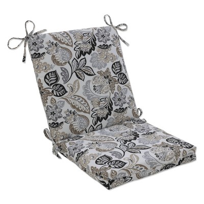 36.5" x 18" Outdoor/Indoor Squared Chair Pad Dailey Pewter Black - Pillow Pad