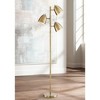 360 Lighting Aaron Mid Century Modern Tree Floor Lamp 64" Tall Aged Brass 3 Light Adjustable Dome Shade for Living Room Reading Bedroom Office House - 2 of 4