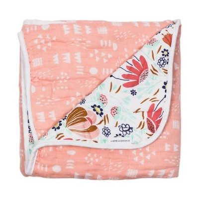 Honest Baby Organic Cotton Quilted Receiving Blanket - Flower Power