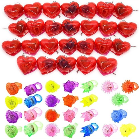 Joyfy 26 Packs Valentines Day Gifts Cards with Rings Filled Hearts for Kids, Valentine’s Day Finger Toys Rings for Kids Classroom Gift Exchange - image 1 of 4