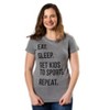 Womens Eat Sleep Get Kids To Sports Repeat T shirt Funny Gift for Mom Sarcastic - Crazy Dog Women's T Shirt - 2 of 4