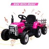 12V Kids Ride On Tractor with Trailer, Remote Control, LED Lights, Bluetooth Music, Off Road - 3 of 4