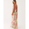 Mocamel Women Summer Slim Fit Floral Off Shoulder Long Tube Dress With Scarf For Cocktail Parties - 2 of 4