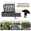 Whisen Outdoor Rattan Daybed with Beige Cushion, 5-Position Adjustable Backrest & Removable Pillows - 4 of 4