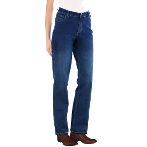 Woman Within Plus Size Tall Straight-Leg Stretch Denim Jean - 1 of 4