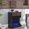 Garvee 25'' Stand Side Table Electric Fireplace with 3-Sided Glass, 5 Adjustable Brightness, Fireplace Stove Heater with Remote Control - 3 of 4