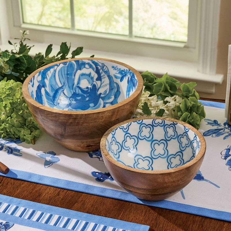 Patricia Heaton Home Blue Florals And Flitters Serving Bowls Set of 2, 2 of 4