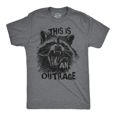 Мужские футболки Crazy Dog T-Shirts, Inc. Mens Funny T Shirts This Is An Outrage Sarcastic Racoon Tee For Men - Crazy Dog Men's T Shirt for Animal Lovers Dark Grey XL