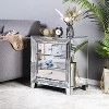 VINGLI Mirrored Nightstand Glass End Table, 23" W Silver Night Stand for Bedroom, Mirrored Bedside Table with Storage, Glass Mirror Nightstand - 2 of 4