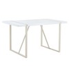 NicBex Dining Room Table for 4 Industrial Long Dining Table Counter Height Table with Metal Legs and Faux Marble for Dining Rooms - 4 of 4