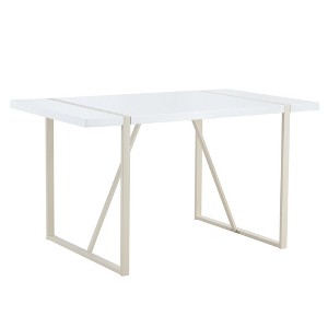 NicBex 55 Inch Rectangle Dining Table,Modern Kitchen Table with MDF Tabletop and Metal Legs for 4 to 6 - 1 of 4