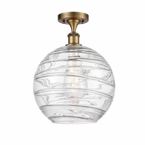 Athens Deco Swirl - 1 Light Semi-Flush Mount In Industrial Style-17 Inches Tall and 12 Inches Wide - 1 of 1