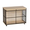 Dog Crate Furniture , Large Dog Cage Furniture with Tray for Medium Large Dogs, Wooden Dog Kennel Furniture - 4 of 4