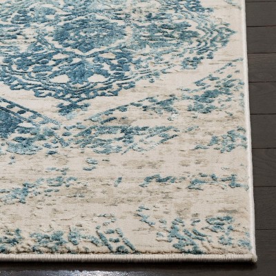 Princeton 8' x 10' Blue Cotton Synthetic Area Rug