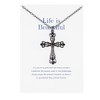 Anna-Kaci Gunmetal Crystal Cross Necklace with Message Card & Envelope Jewelry Gift - 2 of 4