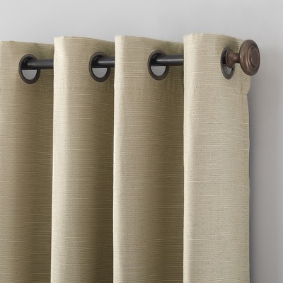 Beige Linen Blend Blackout Grommet Curtain Panel 50" x 84"