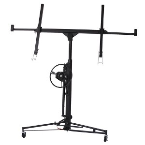 Drywall Lift Panel Hoist, 16Ft Sheetrock Jack Lift, 150 Lbs Load Capacity Drywall Lifter with Rolling Caster Wheels Construction Carrying Tool black - 1 of 4