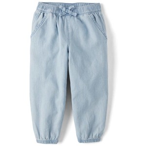 The Children's Place Baby Girls Chambray Baggy Pull On Jogger Pants - 1 of 3
