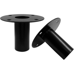 Paaaawaters Hordion 2 pcs Speaker Stand Top Bracket, 107 * 80mm/4.21 * 3.15 Inch Metal Speaker Mounts Hat, Black Studio Speaker Mount for Stand Pole - 1 of 4