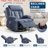 360° Swivel Rocker Recliner Chair w/ Heat & Massage, Widen Overstuffed Oversize Single Sofa Lounge Chair w/ USB Charging 3 Angle Modes - 3 of 4